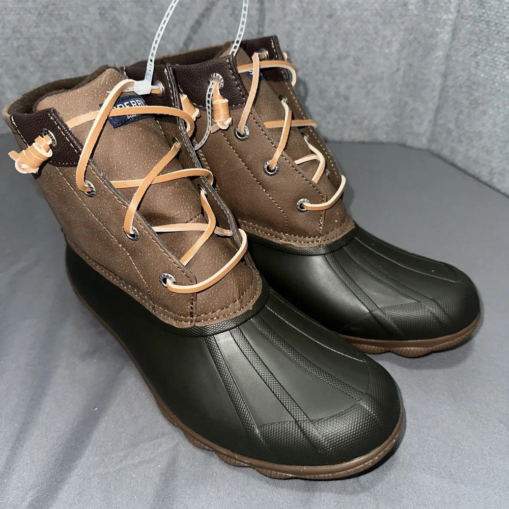 Sperry Women's Top-Sider Saltwater Nylon Brown Duck Boots STS80524 Size 7.5